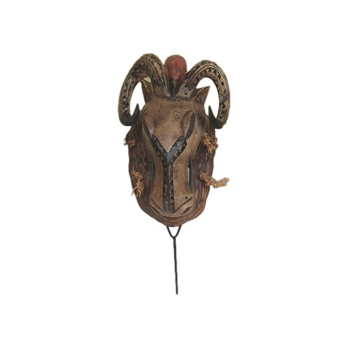 Vintage wooden ram tribal mask - ram,