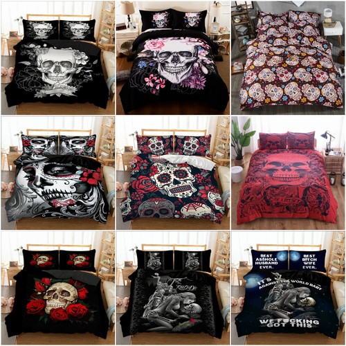 Gothic skull duvet - skull, quilt