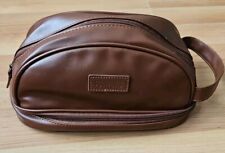 Perry Ellis Portfolio Mens Tan / Brown Pebble Travel Kit Bag SAS 