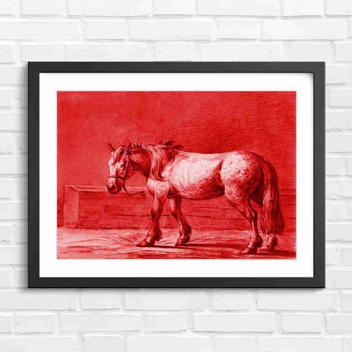 Dappled grey draft horse red - grey,