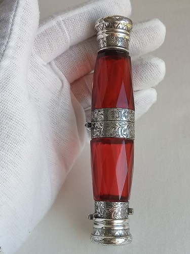 Antique cranberry glass and