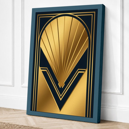 Sunburst art deco - art, canvas