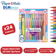 Paper Mate Flair Felt Tip Pens Candy Pop Vibrant Multi Colors Ink - Pack of 24