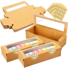  50 Pcs Macaroons Gift Box Clear Macaron Boxes Packaging Cookie