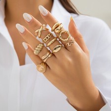 Set of 10 Ring Boho Knuckle