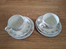 2x Royal Doulton Expressions Summer Carnival Trios Cup, Saucer And Small Plates