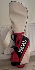 Retro Regal Golf Bag – White Red Black – Complete with Rain Hood