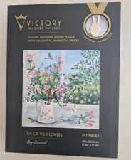 Victory Wooden Jigsaw Puzzle Jug of Flowers 247 Pieces. Mint Condition Complete