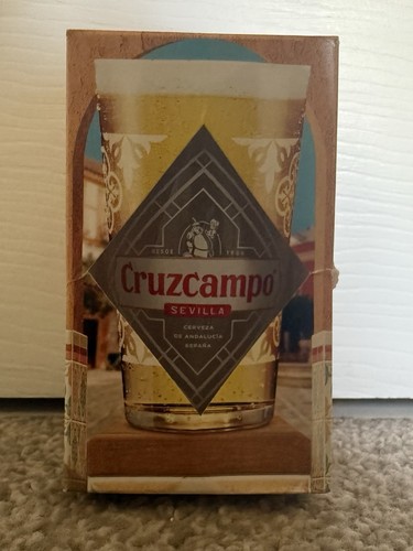 Cruzcampo half pint beer glass - half,