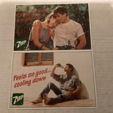 A Pair Of Vintage 90’s 7up Colour Advertising Postcards Unused & Unposted