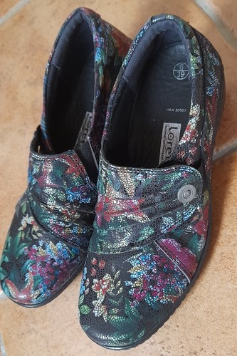 Loretta black floral leather - loretta,