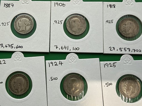 British silver sixpence - 6,