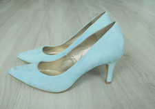 M&S Twiggy Collection Ladies Court Shoes Light Blue Suede Size 4.5 / 37.5
