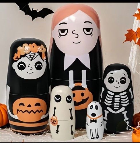 Halloween wooden nesting doll - halloween,