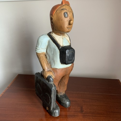 Vintage wooden tintin tourist - tintin,