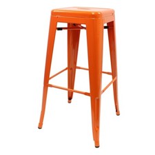 Tolix Style Bar Stool Orange