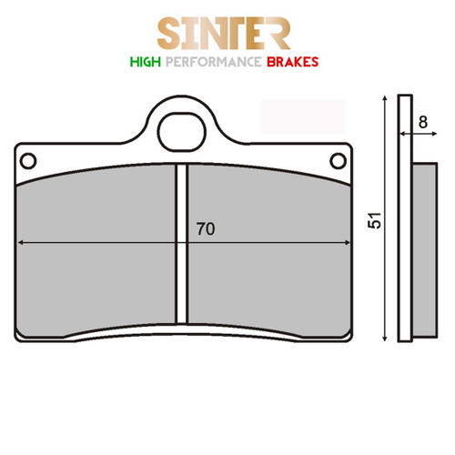 Pair front sintered brake - sintered,