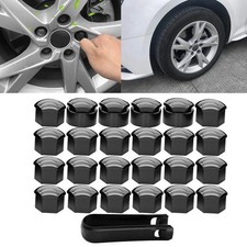 24X 17mm Black Wheel Nut Bolt