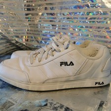 Mens Fila Fabric Trainers White UK 9 EU 43 Great Condition Soft Flat Sneakers
