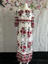 Boho Floral Maxi Dress White