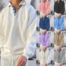 Mens Casual Polo Jumper Long
