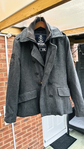 Superdry men pea coat jacket - superdry,