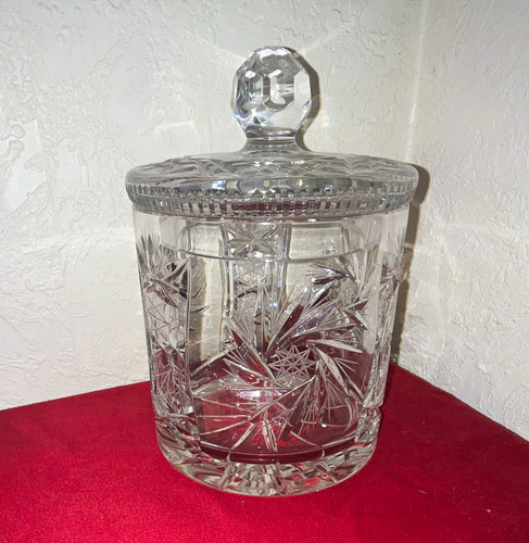 Clear cut glass round - clear,