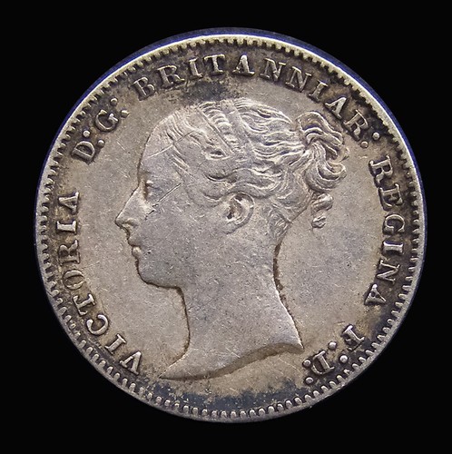 Silver threepence 1851 - threepence, vf/gf