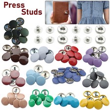 S Spring Snap Fasteners Press Studs 15mm 4-Part Metal Multi Colour 10/50/100 Set