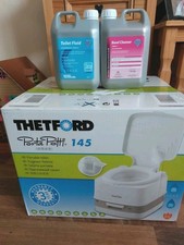 Thetford Porta Potti 145 Portable Toilette White/Grey With 2 X 2ltr Cleaners