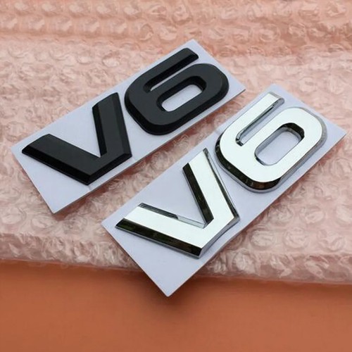 Engine logo 3d - v6, metal
