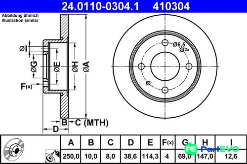 Ate brake disc - disc, 24011003041