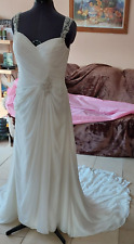 Symphony of Venus Ivory Wedding Dress Size UK 14 - Illusion back and court train