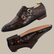 Handmade Men Brown Alligator