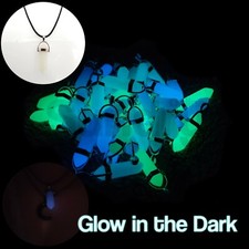 Glow in the Dark Gemstone Pendant Necklace Quartz Crystal Stone Reiki Fashion UK
