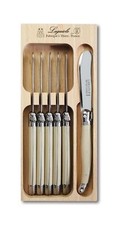 Laguiole Butter Knife Set in Wooden Tray, Stainless Steel Made in France