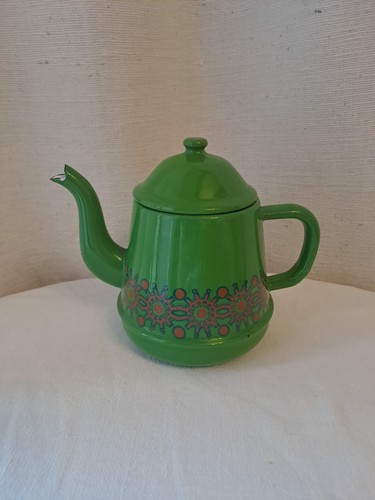 Vintage danish enamel teapot - vintage,