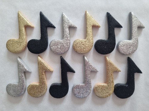 Glittery music notes - 12,