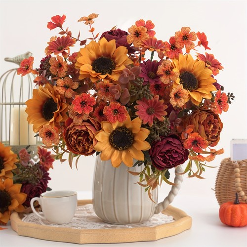 4pcs realistic autumn floral - autumn,
