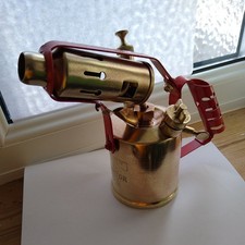  VINTAGE/ANTIQUE MONITOR No 26  BRASS BLOW LAMP/BLOW TORCH WITH SPIRAL HANDLE 