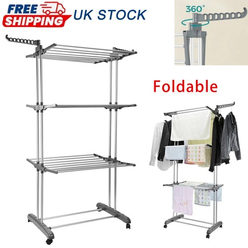 Tier foldable clothes airer - foldable,