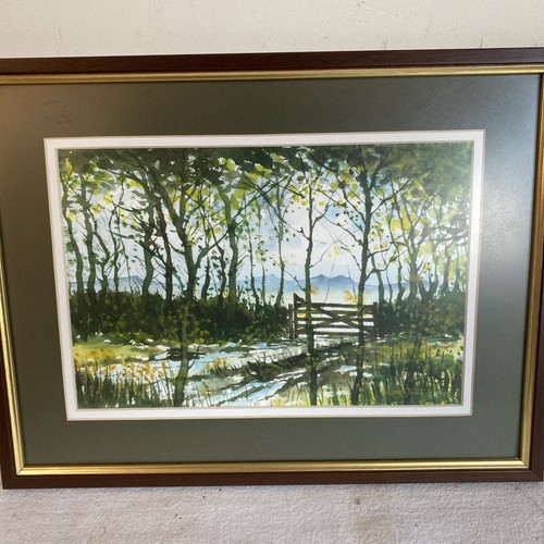 Framed watercolour painting - painting, by