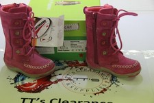 HUSH PUPPIES 'SPICE' GIRLS PINK SUEDE (SCOTCHGUARDED) BOOTS SIZE UK 4 EU 20