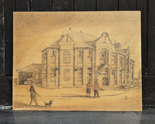 Folk art peterlee ink wood - folk,