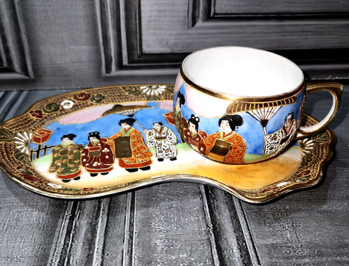 Vintage satsuma moriage cup - vintage,