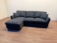 Aleeza Fabric Left Hand Corner Sofa – Charcoal..