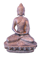 Vintage Antique Hand Made Brass Buddha Guan Yin Figurine Statue