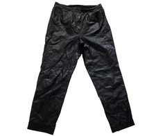 Vintage 80s Leather Trousers Black Retro Indie Punk Rock 16
