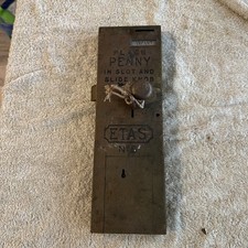 Antique ETAS N0. 5 Brass Penny In Slot Toilet Door Lock