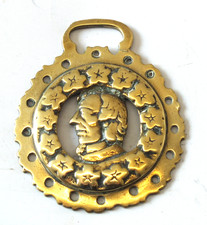 (Ref. 3080) A good 19th c antique horse brass of Benjamin Disraeli